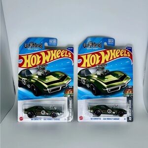 2025 Hot Wheels HW Screen Time ‘68 Corvette Stingray Green Gas Monkey Lot of 2x